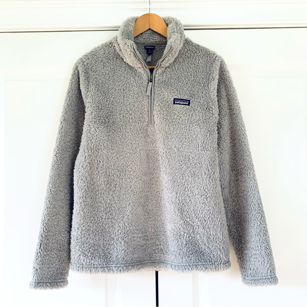 Patagonia Jacket Women’s Los Gatos 1/4 Zip Pullover Fuzzy Fleece Gray Size M